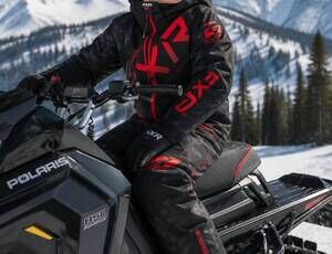 NEW FXR youth cx monosuit in black camo/fade red